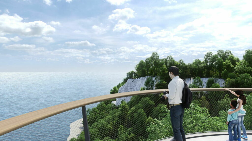 Visualisierung des Skywalk Sassnitz - so soll der Ausblick am Skywalk Königsstuhl künftig sein, Bild: Nationalpark Zentrum Königsstuhl